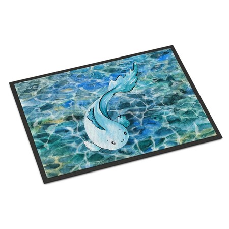 Jensendistributionservices Blue Fish Indoor or Outdoor Mat - 18 x 27 in. MI2551298